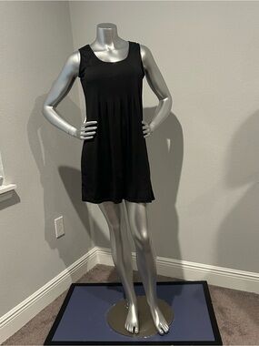 Sleeveless Black Mini Dress with Scoop Neck
